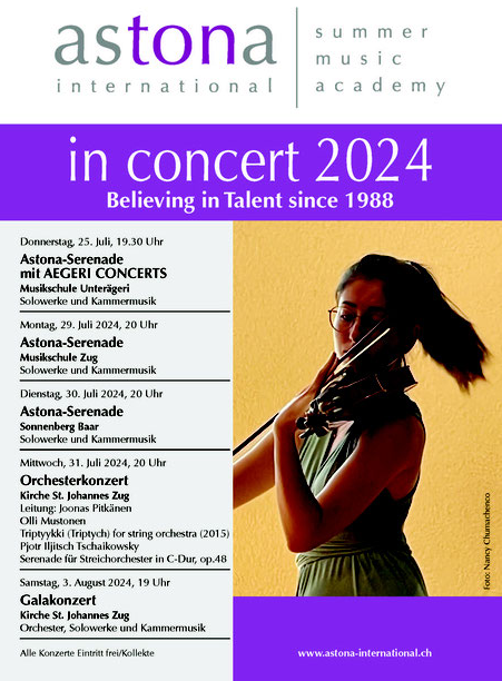 Astona Plakat 2024 Plakat Astona International Sommerakademie 2024